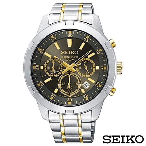 SEIKO精工  霸氣強悍三眼計時石英腕錶 SKS609P1