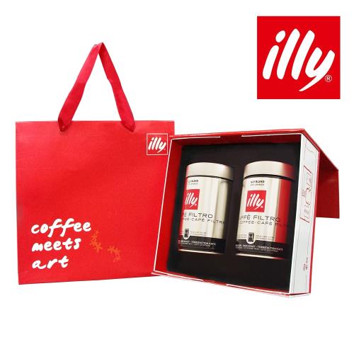 illy意利 尊榮咖啡禮盒美式深焙咖啡粉(2入)
