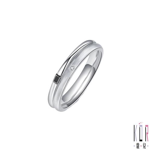 K’OR蔻兒 一心一意鑽石/白鋼男戒指