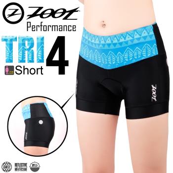 ZOOT 專業級 4吋肌能鐵人褲(圖紋藍女款)