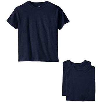 Hanes 2018男孩學生舒適柔軟棉深藍色短袖ㄒ恤3件組