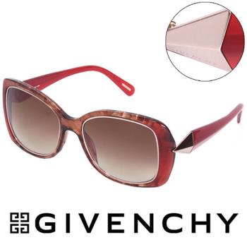 GIVENCHY 法國魅力紀梵希時尚幾何美學風格太陽眼鏡(紅) - GISGV829-0AH7