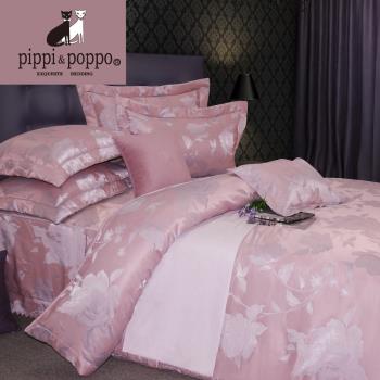 pippi poppo 頂級銅氨絲緹花-柔情伊人 兩用被床包四件組 雙人標準5尺