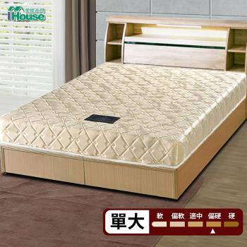 IHouse-卡利亞裡 冬夏兩用透氣涼蓆連結硬式床墊-單大3.5x6.2尺