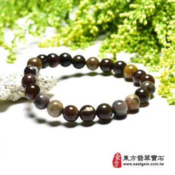 木化石手鍊、樹化玉手鍊(木化石珠子、樹化玉珠子，珠徑約8mm，23顆珠，OWO071) 。【東方翡翠寶石】