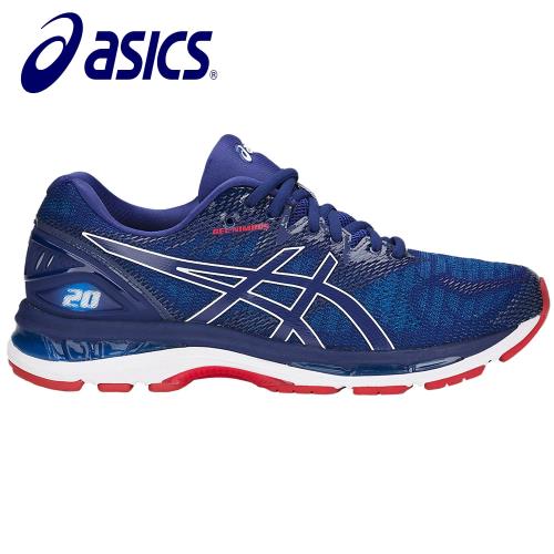 【asics 亞瑟士】GEL-NIMBUS 20 2E寬楦 男慢跑鞋 藍紅 T801N-400