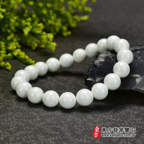 白硨磲手鍊（白硨磲珠子，珠徑約8mm，20顆珠，WCG074）。【東方翡翠寶石】