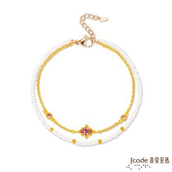 Jcode真愛密碼 迷人光彩黃金/水晶/天然珍珠手鍊-雙鍊款
