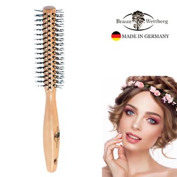 德國BRAUN WETTBURG 珀薇-德國製35MM FSC原木珠珠纖維熱塑捲髮梳 創造空氣感捲髮