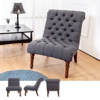 Boden-亞爵美式復古風布沙發單人座椅 灰色