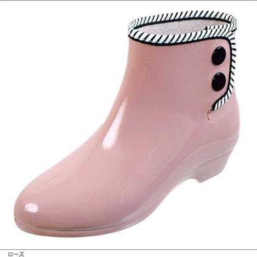 日本 MARURYO 抗菌速乾材質 時尚雨鞋/雨靴 粉
