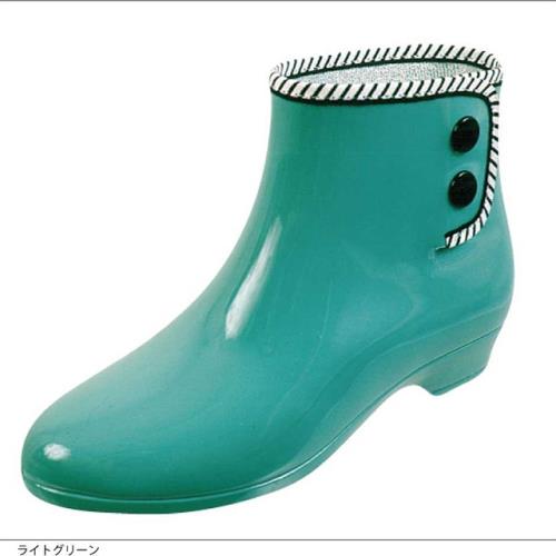 日本 MARURYO 抗菌速乾材質 時尚雨鞋/雨靴 淺綠