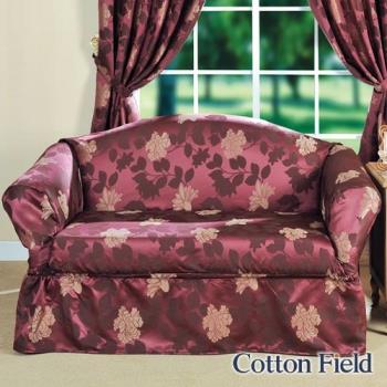 棉花田米蘭提花雙人沙發套/沙發便利套-紫色