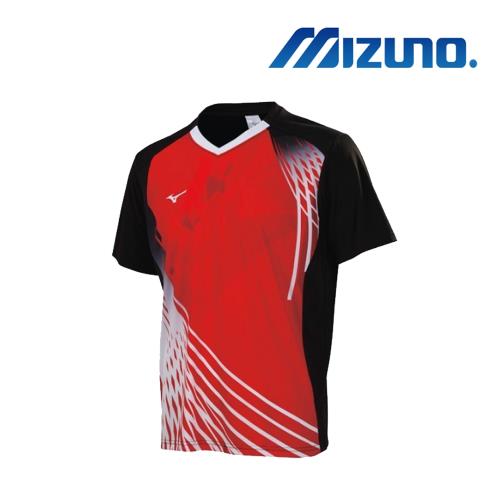 【MIZUNO 美津濃】男短袖桌球T恤 黑紅(82TA850396)