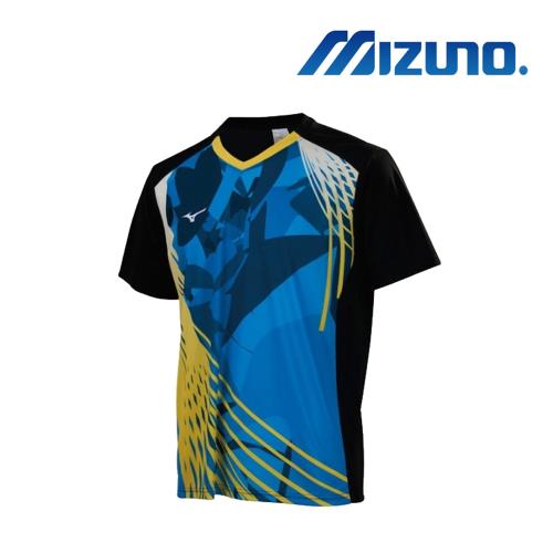 【MIZUNO 美津濃】男短袖桌球T恤 黑藍(82TA850391)