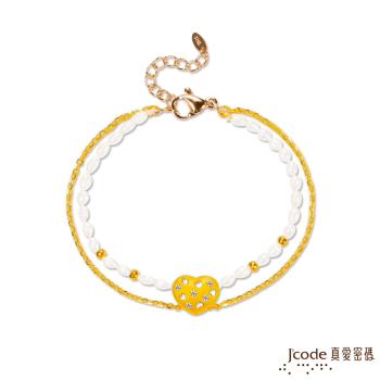 Jcode真愛密碼 滿滿愛黃金/天然珍珠手鍊-雙鍊款
