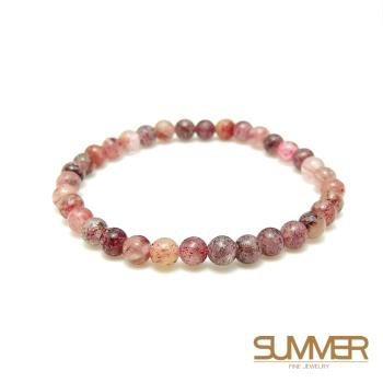 【 SUMMER寶石】 天然草莓晶手珠(隨機出貨)