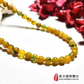黃綠瑪瑙手鍊(黃綠瑪瑙珠子，珠徑約8mm，OML241) 。【東方翡翠寶石】