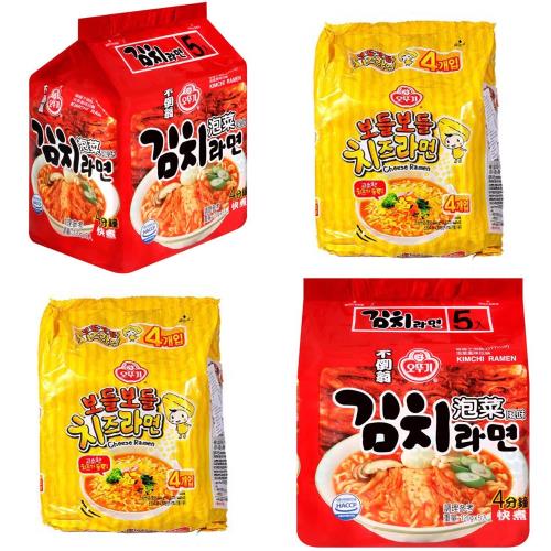 【韓國不倒翁OTTOGI】起司拉麵+泡菜風味拉麵(2+1組合)