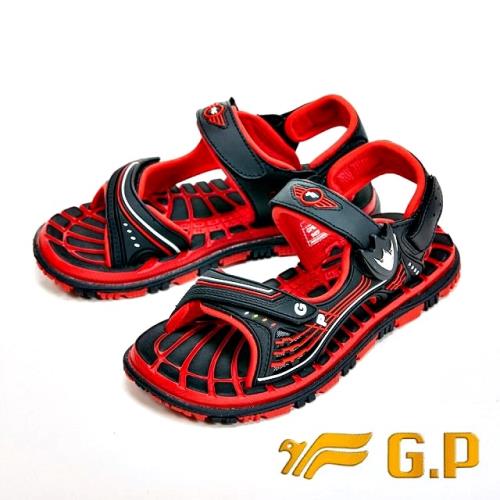 【G.P】快樂童鞋-磁扣兩用涼鞋-紅(另有藍)