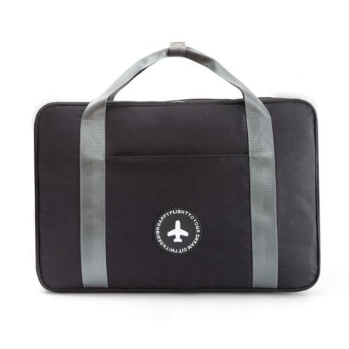 PUSH!旅遊用品可固定套在拉杆箱上防水手提行李包挎肩背包便攜行李收納包黑色S53-1
