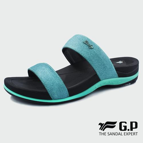【G.P】亮蔥優雅舒適雙帶拖鞋G8538W-水藍色(SIZE:36-39 共四色)