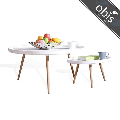 obis現代簡約造型邊桌圓桌高低圓桌 大+小 茶几