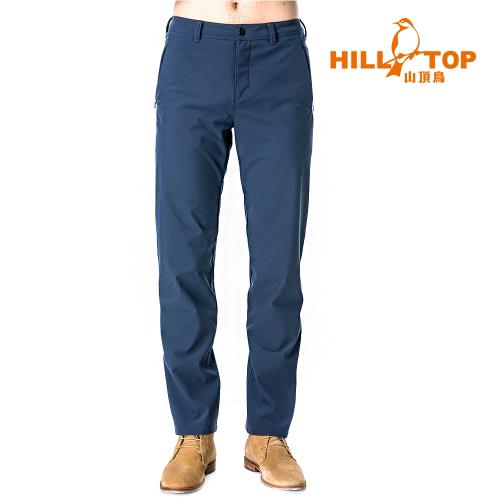 【hilltop山頂鳥】男款抗風超潑水彈性保暖長褲H31MK6印墨色