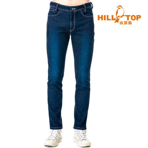 【hilltop山頂鳥】男款保暖修身牛仔褲H31MK7深藍
