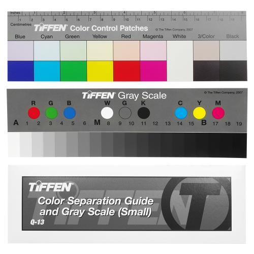 美國TIFFEN天芬專業色階卡校色卡+標準灰卡Q-13(2張入)校色板Color Separation Guide & Gray Scale適商業攝影