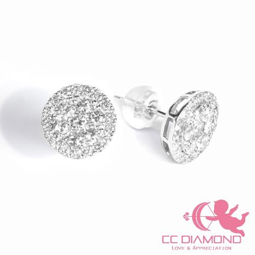 【CC Diamond】日本進口 3克拉臺面視覺*0.80克拉FcolorVS鑽石耳環(天然鑽石耳環)