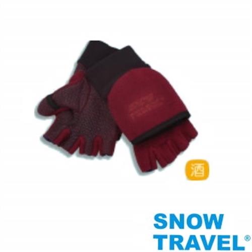 【SNOW TRAVEL】AR-47酒紅M號 防風保暖半指兩用手套