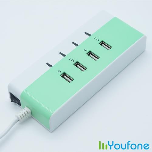 Youfone USB智慧充電座(蘋果綠)