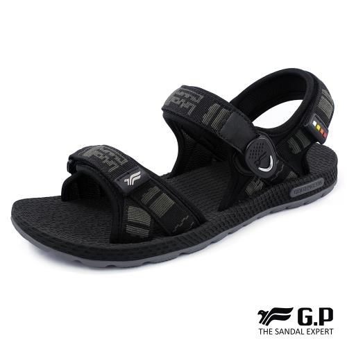 G.P 男款時尚休閒織帶涼鞋G8658M-黑色(SIZE:40-44 共二色)