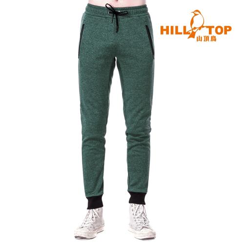 【hilltop山頂鳥】男款刷毛保暖長褲H31ML0黑綠