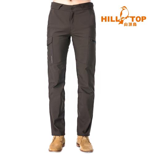 【hilltop山頂鳥】男款Windstopper抗風長褲H31ML3黑咖啡豆