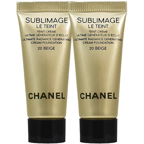 CHANEL 香奈兒 奢華晶鑽賦活粉底乳霜(#20)(5ml)*2