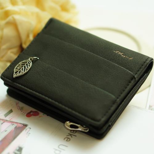 Acorn*橡果-韓版麂皮短夾手拿包卡包零錢包8606(黑色)