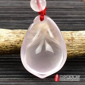 粉晶花項鍊玉珮（花開富貴：花牌粉晶花玉珮、粉晶花玉墜）。粉晶 花，FR038。【東方翡翠寶石】