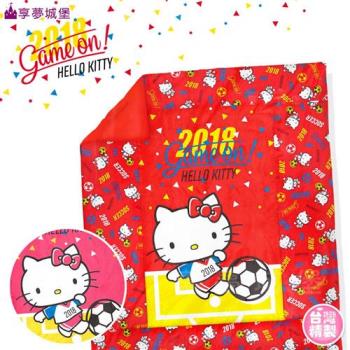 享夢城堡 雙人薄被套6x7-HELLO KITTY 2018世足(粉.紅)