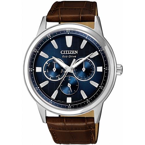 CITIZEN星辰 光動能 展現自我三眼手錶(藍/43mm) BU2071-10L