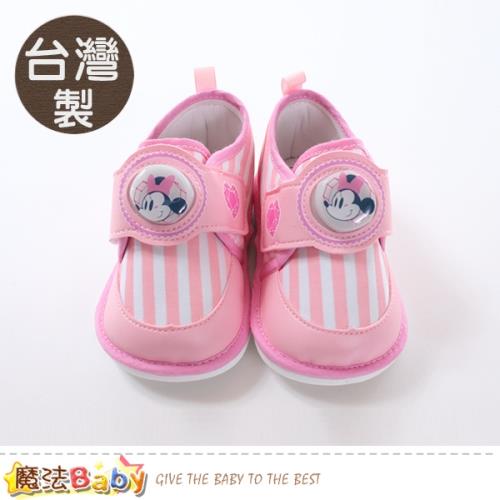 魔法Baby 女寶寶鞋 台灣製迪士尼米妮正版閃燈嗶嗶鞋 sk0562