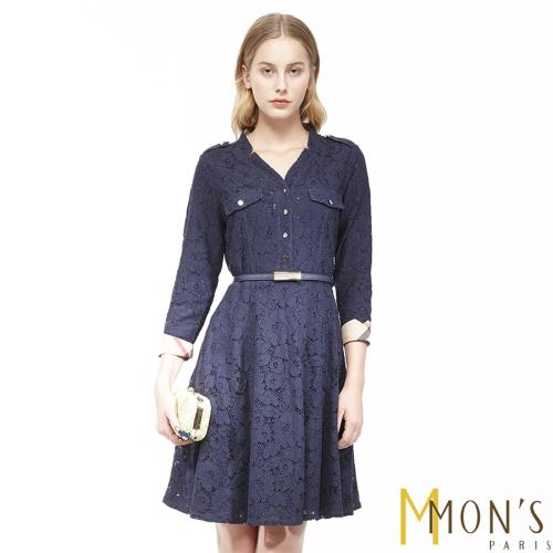 MONS歐系精品風格紋氣質蕾絲洋裝