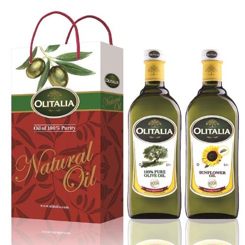 Olitalia奧利塔-橄欖油禮盒X1+葵花油禮盒X2(橄欖油X2瓶+葵花油X4瓶;1000ML/瓶)
