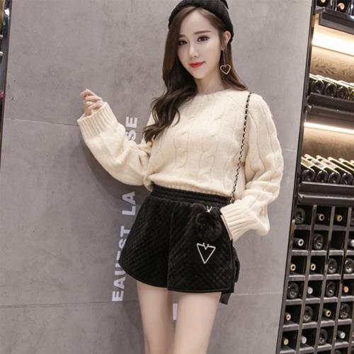 iima 知性魅力毛呢短褲(黑)