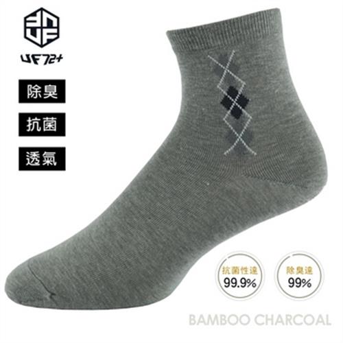 【UF72】UF5310女-灰(5入組) ELF除臭竹炭高效菱格紋休閒襪