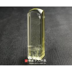 頂級天然黃水晶開運印章印鑑《全手工噴砂》六分，正常高度，單章。全配