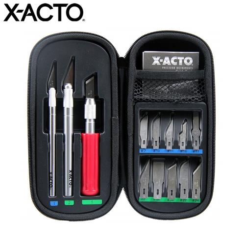 美國X-ACTO金屬專業筆刀工具組X5285(含雕刻刀筆刀3支、刀片替刃數片和收納盒)美國平行輸入