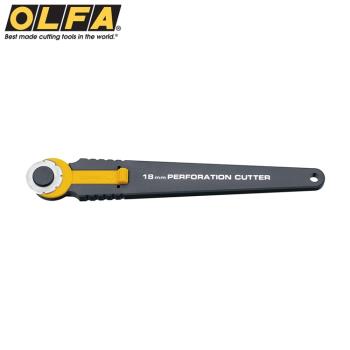 日本OLFA製作虛線18mm圓刃滾刀PRC-2(不鏽鋼刀片;右左手通用)適製作優惠券賀卡剪報材料蒐集