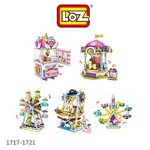 LOZ mini 鑽石積木-1717-1721 樂園系列  海盜船  摩天輪  旋轉飛機   旋轉木馬 夾娃娃機